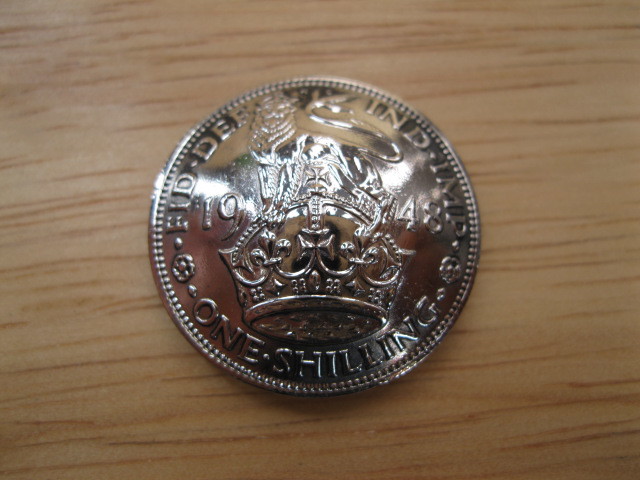 コンチョ　イギリス１シリングジョージ6世　王冠とライオンＡ　２２ｍｍ