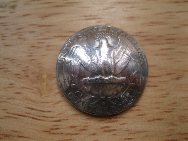 コンチョ　アメリカ２５セントクォーターダラー銀貨　２２ｍｍ