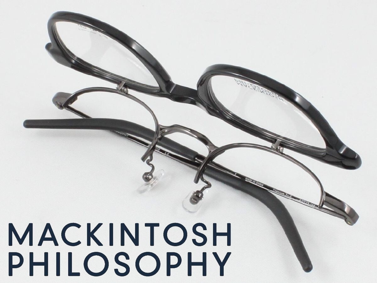 【跳ね上げ式】マッキントッシュフィロソフィー メガネフレーム MP-3010-1 度付き対応 近視 老眼鏡 遠近両用 ウェリントン 単式 ボストン