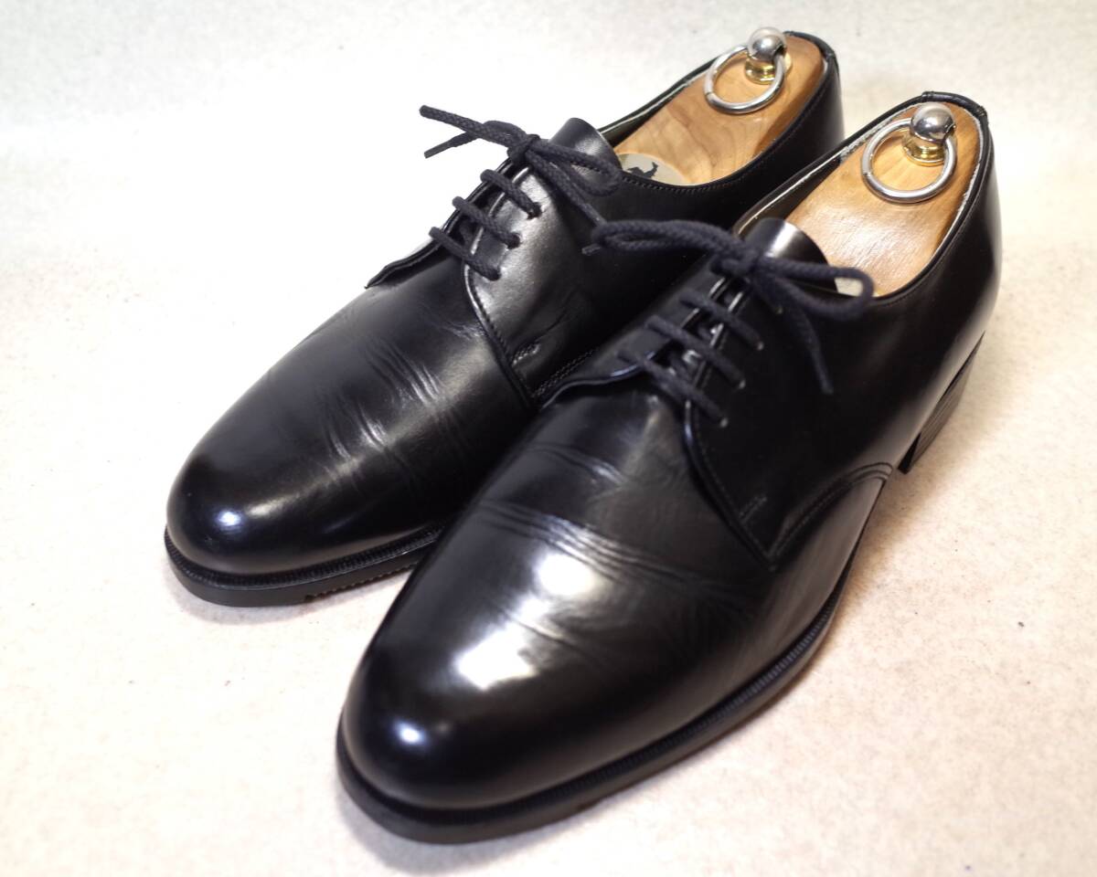 【即決価格落札で送料無料】5489■ARGUEYROLLES■使用少/80sビンテージ/フランス軍オフィサーシューズ/プレーントゥ/サービス/27.5cm■