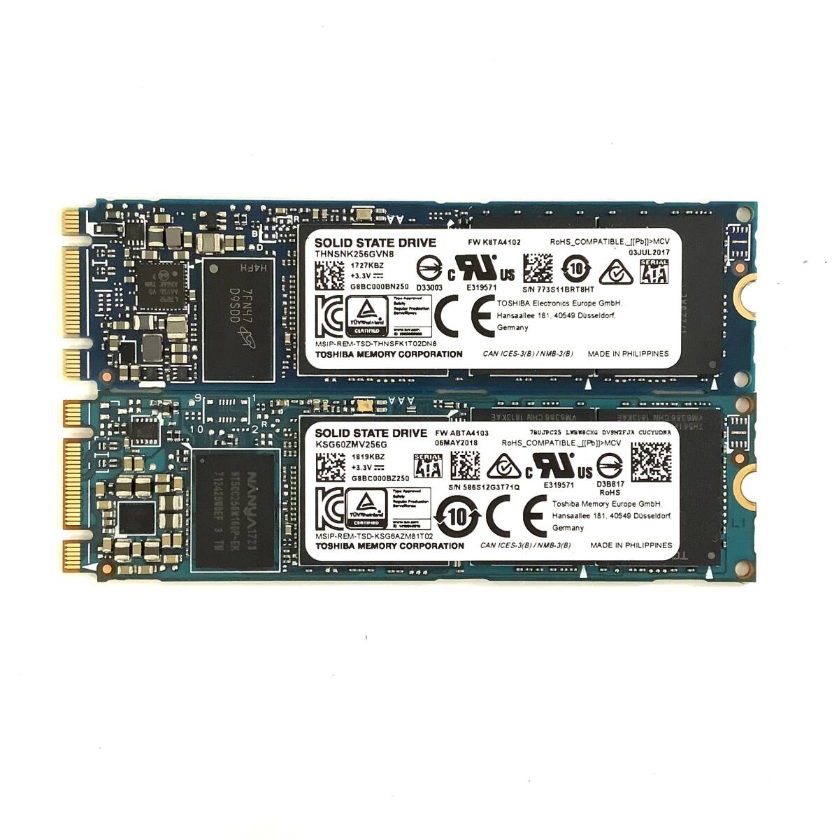K71113174 TOSHIBA M.2 SATA 256GB SSD 2点【中古動作品】080715