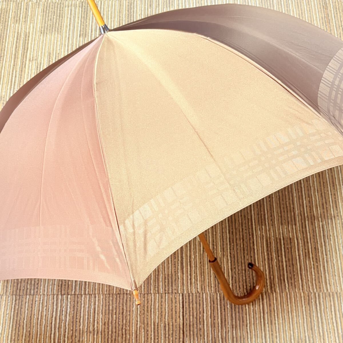 BURBERRY バーバリー　ノバチェック　晴雨兼用長傘　木製アンブレラ