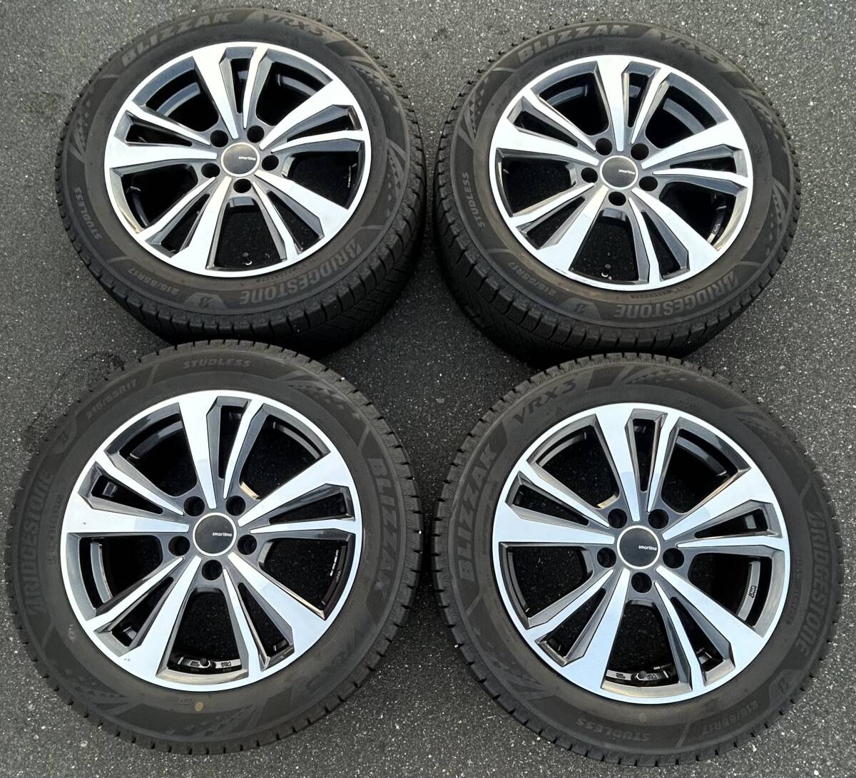 アウディーQ2外し　ワーゲン　ブリヂストン/ブリザック/VRX3　スタッドレス　215/55R17　24年製　スマートライン　17インチ×7J　PCD112　