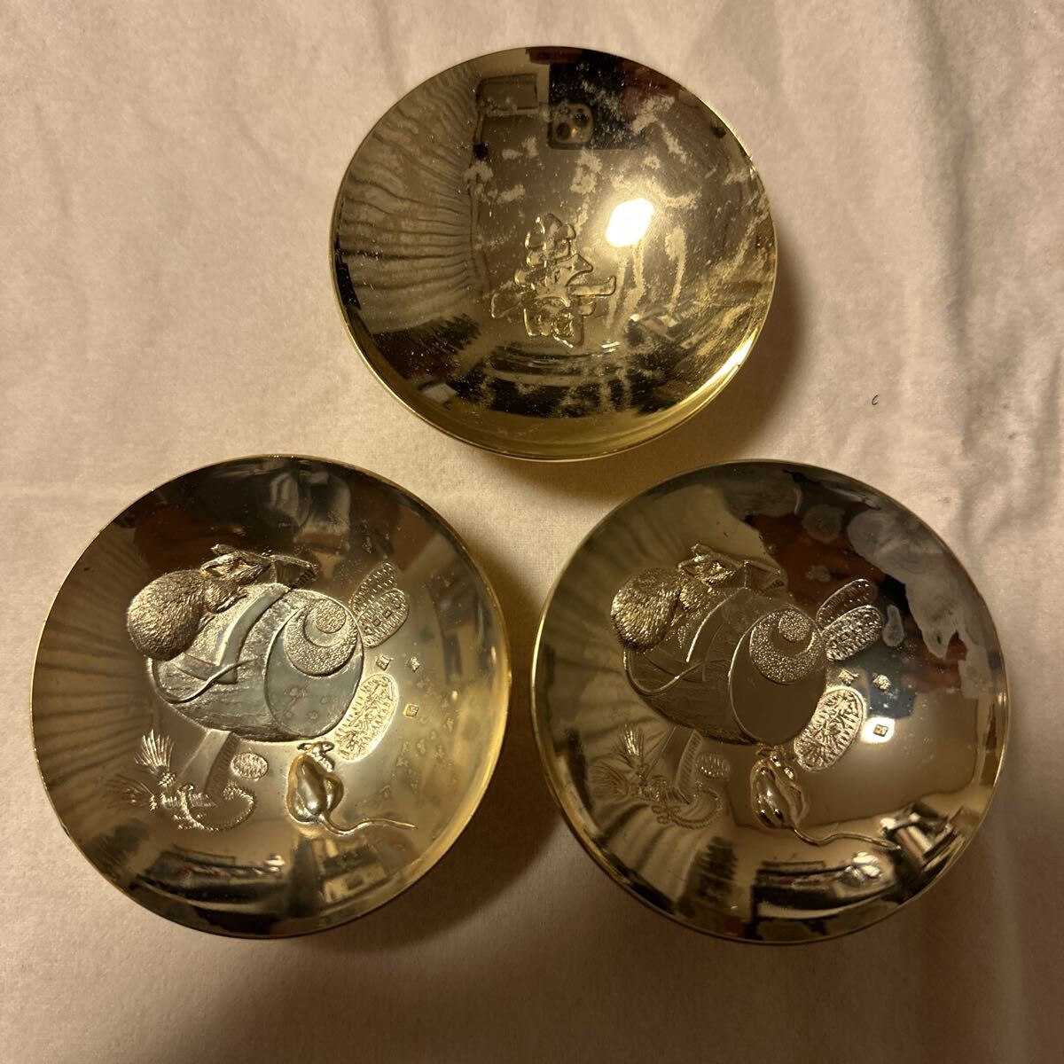 金盃　３個セットです。24KGP 金メッキ