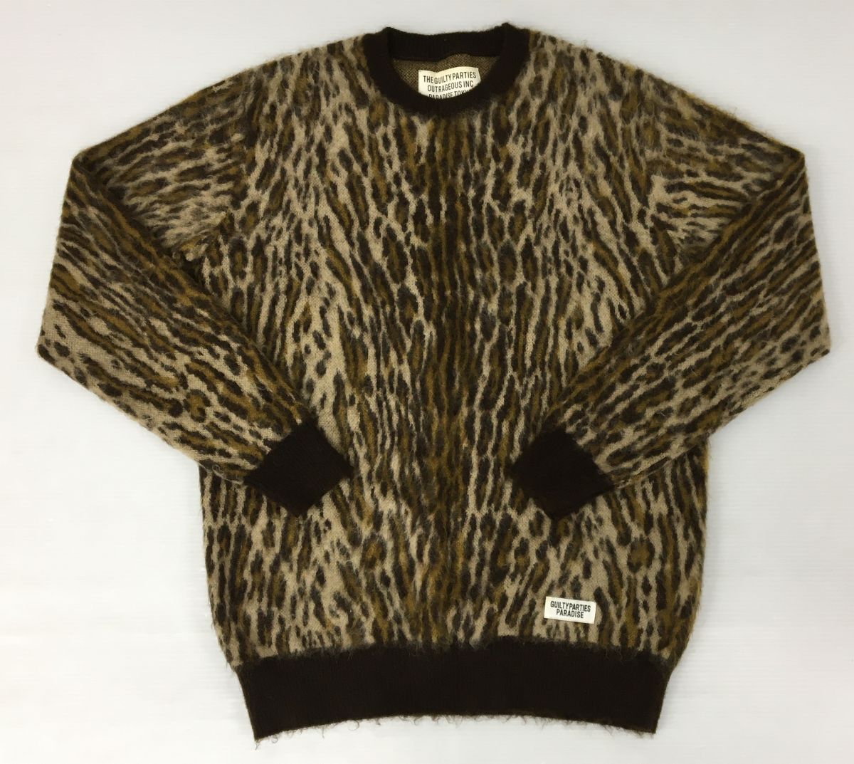 S11-093-127▲【中古/送料無料】WACKOMARIA(ワコマリア) LEOPARD MOHAIR KNIT SWEATER レオパード モヘア ニット セーター サイズ:S