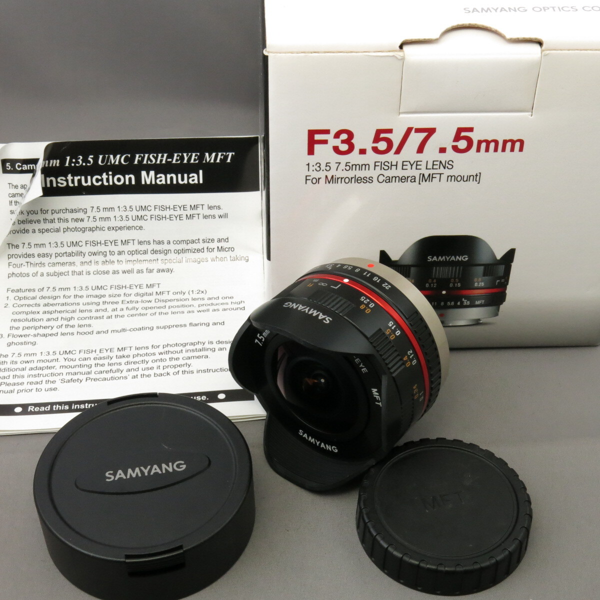 【美品】SAMYANGサムヤン　マイクロフォーサーズ用7.5mmF3.5FISHEYE　マイクロフォーサーズ★NO.9695