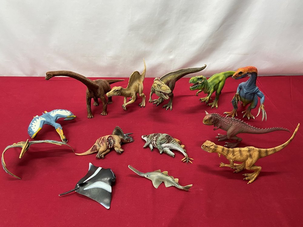 カメ)Schleich シュライヒ 恐竜 模型 まとめ セット ケツァルコアトルス 【傷多め ハネ曲がりイタミ有】 ◆Y2511001 NM19C