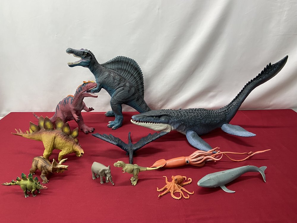カメ)恐竜 生き物 フィギュア まとめ セット スピノサウルスモササウルス アロサウルス 他 ◆Y2511003 NM20C