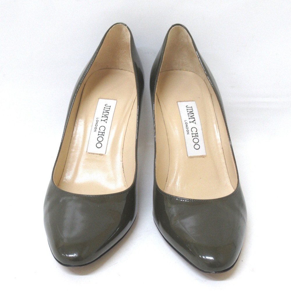 Tj965726 ジミーチュウ　JIMMY CHOO　パンプス　ハイヒール　カーキ系　中古