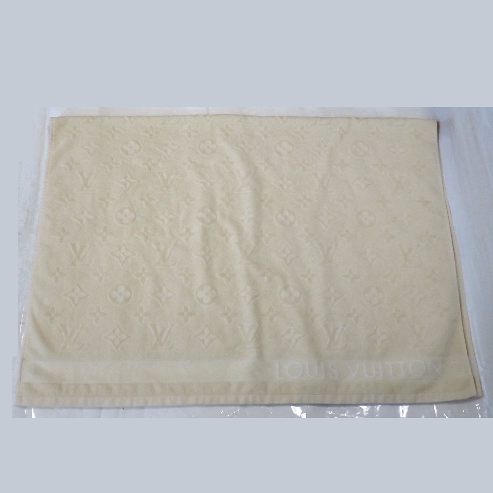 Th1001956 ルイ・ヴィトン ドラ ドゥ バン ビーチタオル・LV バケーション M77516 コットン ベージュ系 LOUIS VUITTON 中古