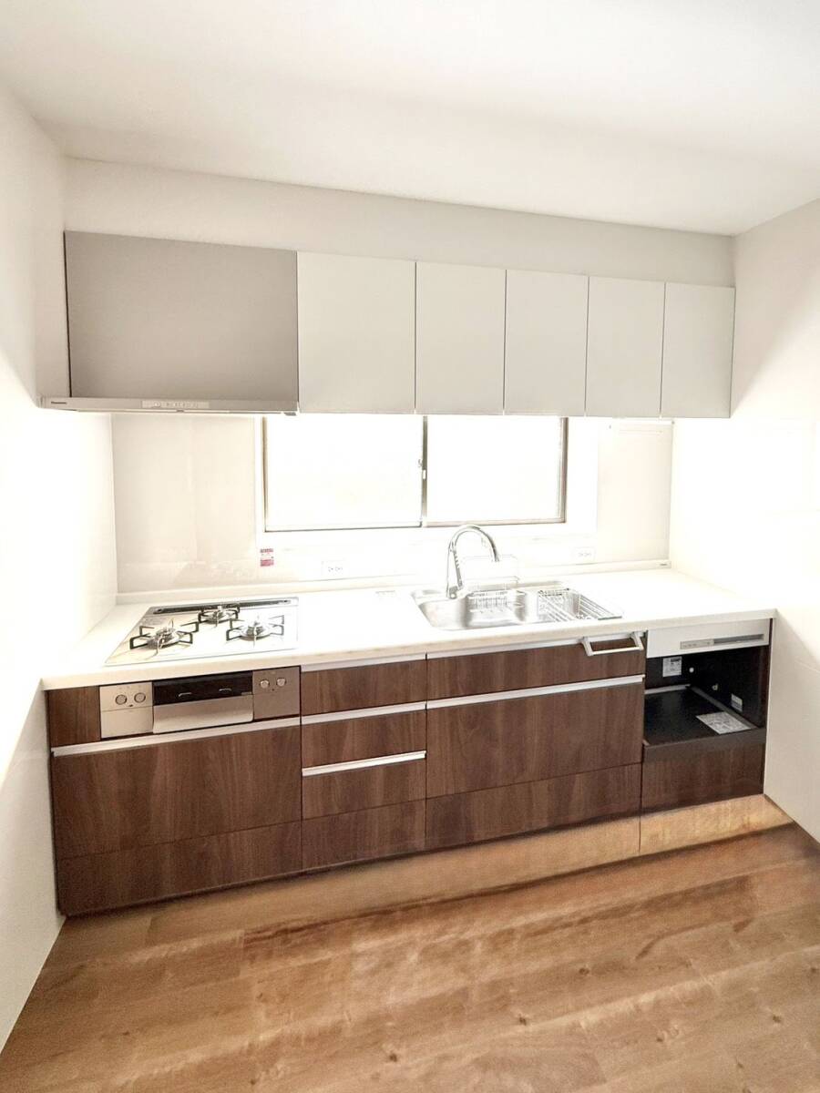 UJ-4◇Panasonic◇システムキッチン 吊戸棚 レンジフード ガスコンロ 自動水栓 蒸気処理機 セット リフォーム リノベーション 中古