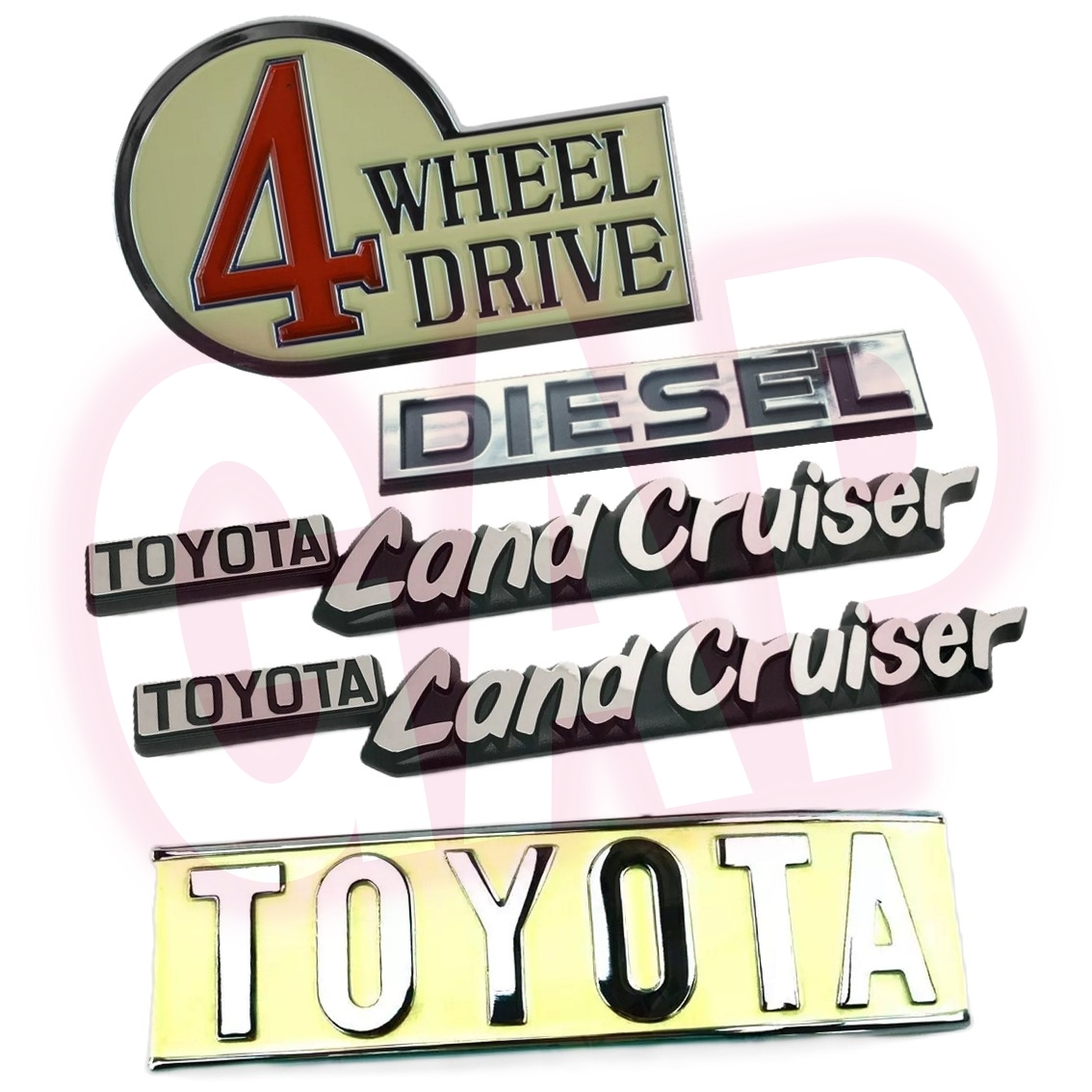 新品 ランクル40 エンブレム プレート ロゴバッジ セット ディーゼル車 ランドクルーザー Land Cruiser Diesel OEM Genuine Emblem Plate