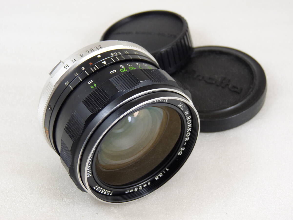 【実用良品】MINOLTA MC W.ROKKOR-SG 28mm F3.5 純正キャップ付き