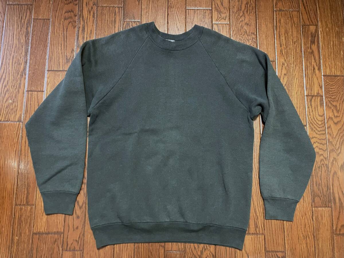 USA製 80s ビンテージ フルーツオブザルーム FRUIT OF THE LOOM スウェット シャツ L 無地 黒 ブラック 80年代 アメリカ製 MADE IN USA