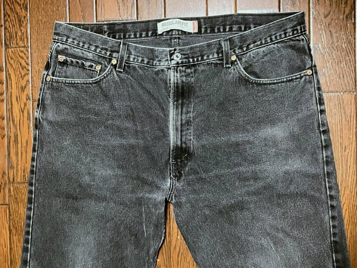 リーバイス Ｌｅｖｉ’ｓ ５０５ ｗ４２ ビッグサイズ ひげ落ち ブラック ジーンズ 黒 デニム パンツ 大きい ジーパン ジッパーフライ