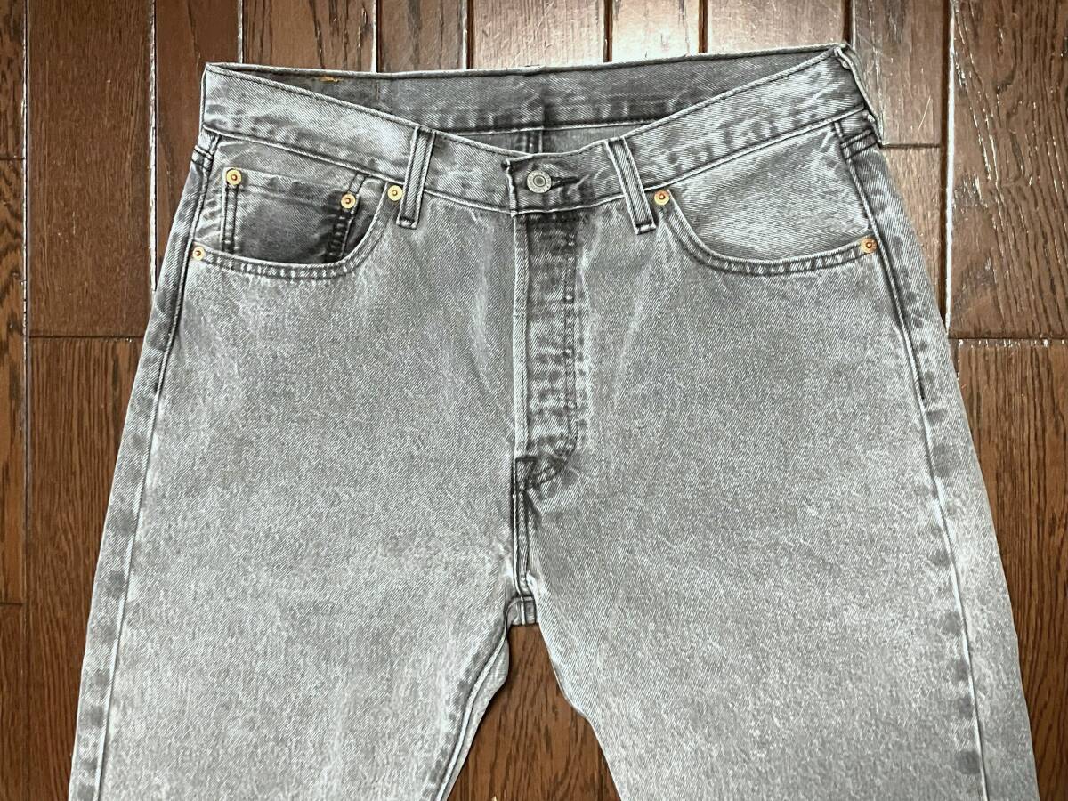 リーバイス Ｌｅｖｉ’ｓ ５０１ ユーズド 色落ちした ブラック ジーンズ ｗ３３ グレー デニム パンツ ボタンフライ ストレート ジーパン