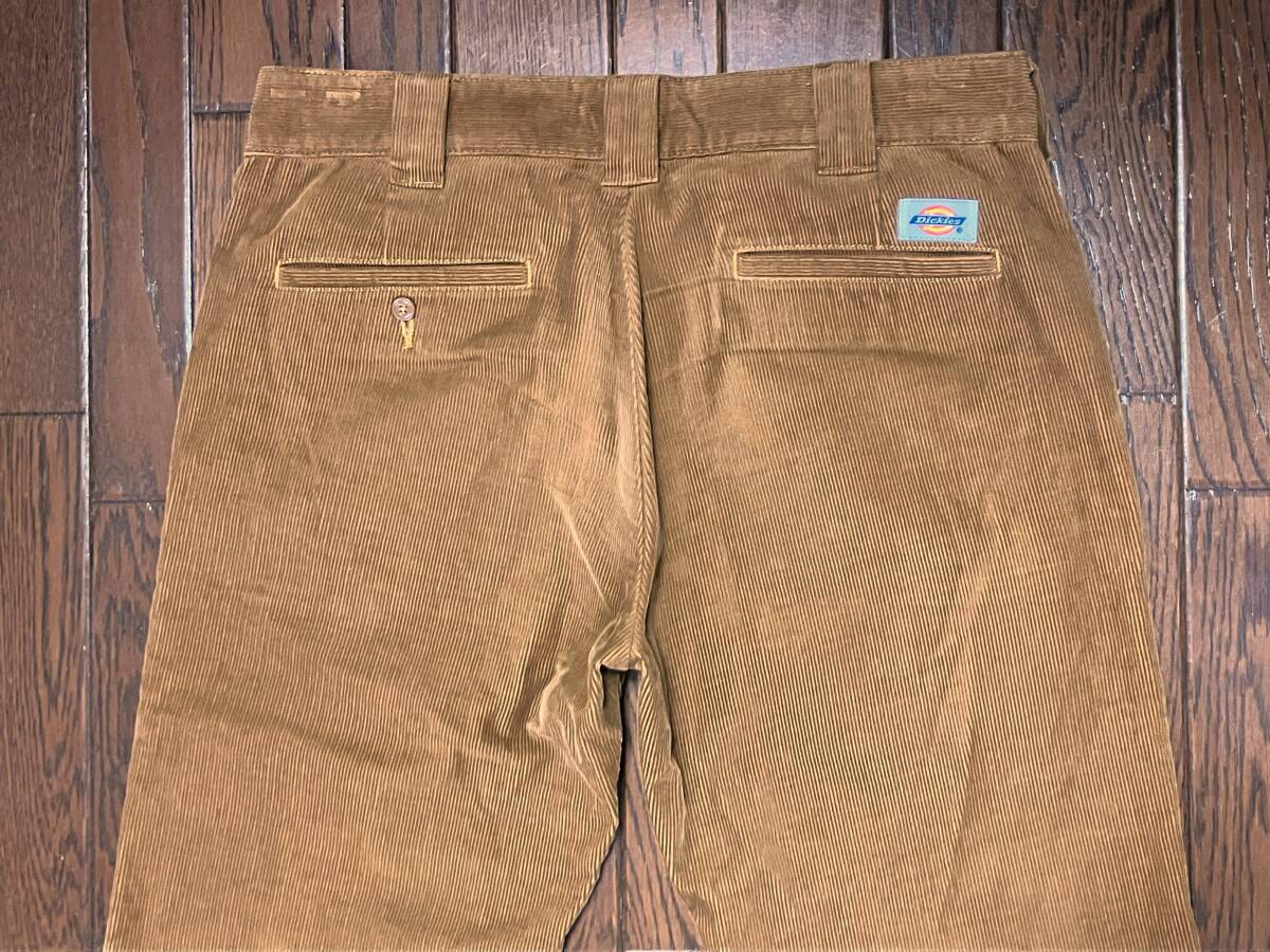 ディッキーズ ＤＩＣＫＩＥＳ コーデュロイパンツ ３２ 茶色 ブラウン ジッパーフライ ワーク ストレート