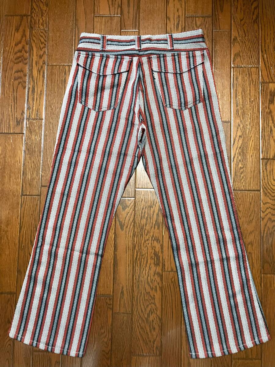 ビンテージ リーバイス LEVI'S スタプレ ストライプパンツ BIGE ビッグE ブーツカット フレア タロン42 検索 70s 70年代 ヒッピー 柄