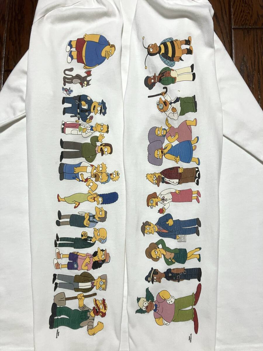 THE SIMPSONS シンプソンズ H&M 長袖 Tシャツ M 白 ホワイト アメコミ キャラクター 袖プリ バート ホーマー イッチー＆スクラッチー ロンT