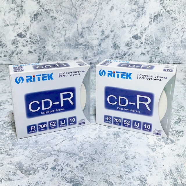 7905//【未使用品】RiTEK データ用 CD-R 700MB インクジェットプリンタ対応 2個セット