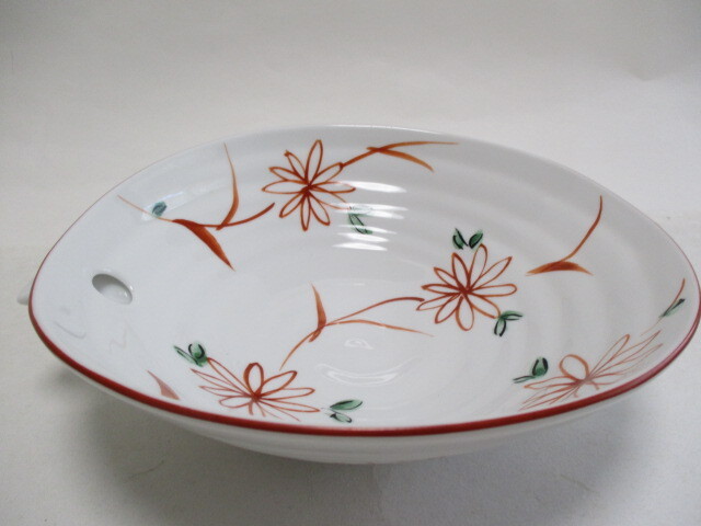 たち吉　赤絵　片口大鉢　24ｃｍ　1個　花絵　大鉢　盛り鉢