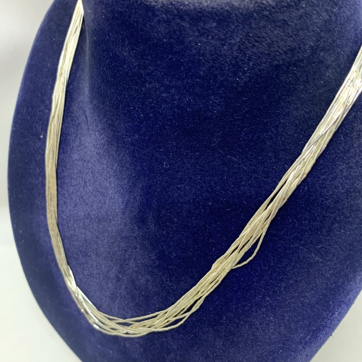 ナバホ族 リキッドシルバー ネックレス 10連 NAVAJO ヴィンテージ　インディアン Sterling 刻印　925 アクセサリー　銀