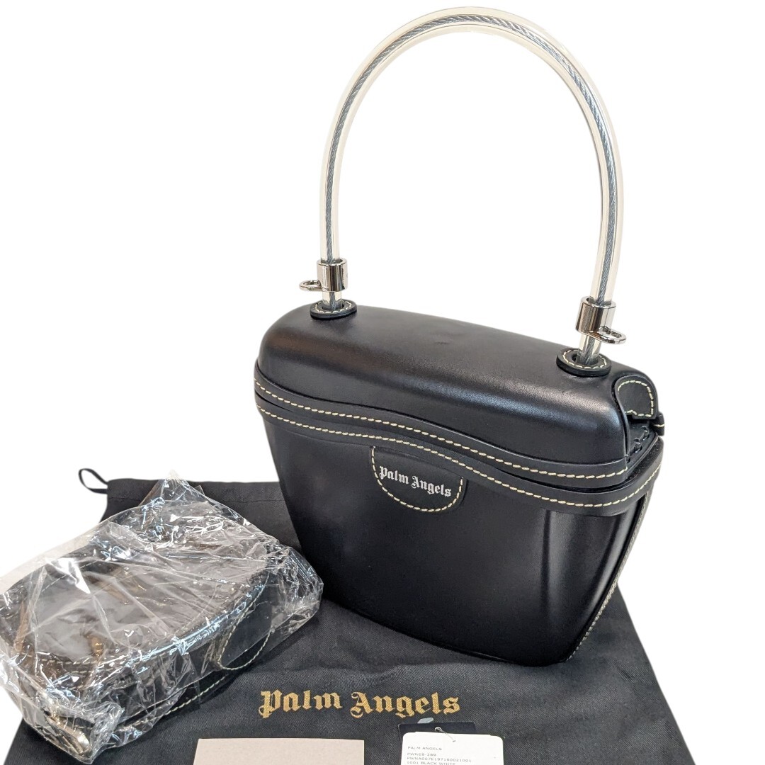 未使用品 Palm Angels レザーバッグ ブラック パームエンジェルス Padlock Bag ハンドバッグ ショルダーバッグ 2way