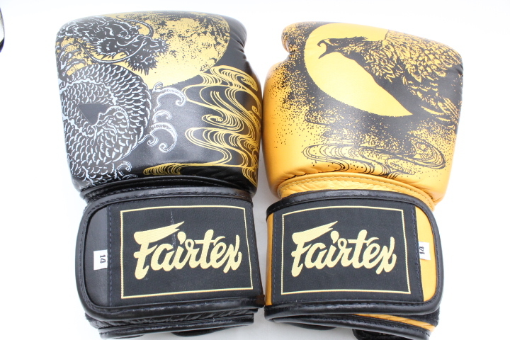 Fairtex フェアテックス グローブ 黒・黄 14オンス
