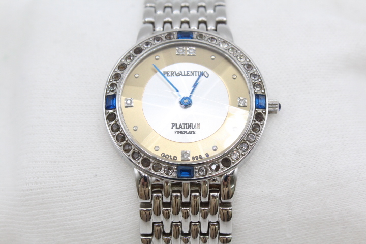 PER VALENTINO 25th PLATINUM FINEPLATE GOLD 999.9 ペレバレンチノ メンズ腕時計 プラチナ ゴールド