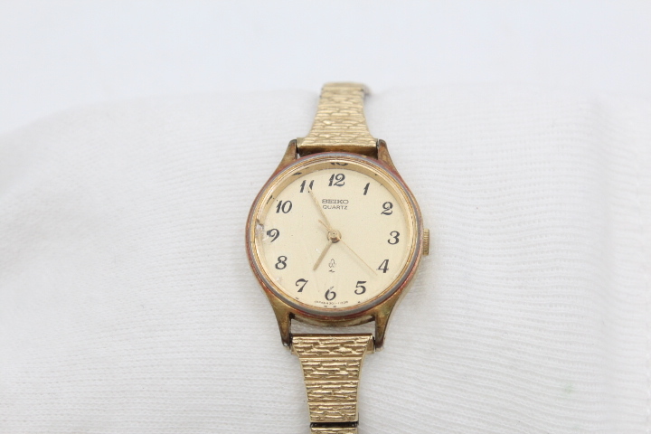 SEIKO セイコー クウォーツ レディース腕時計 ゴールド 蛇腹ベルト