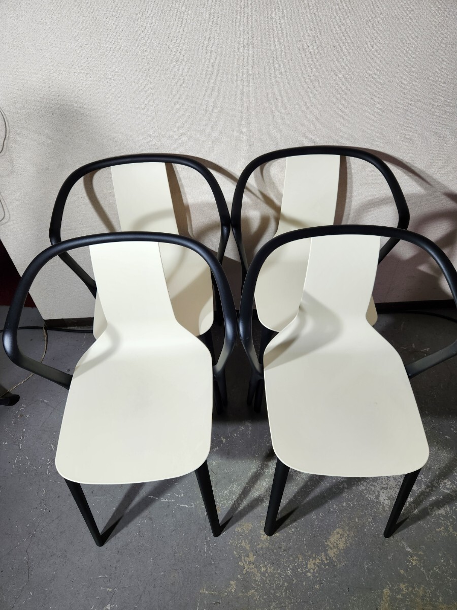 vitra/ヴィトラ　ベルヴィル チェア (クリーム) スタッキングチェア4脚セット②