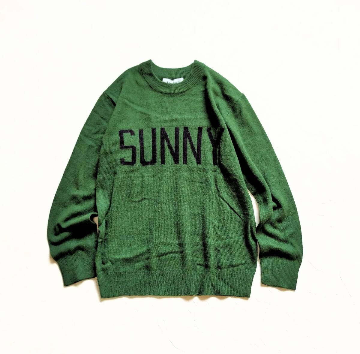 美品♪ THE SHOP TK ( Kids ) ザ ショップ ティーケー＊【マシンウォッシャブル】SUNNY ロゴ ニット セーター♪グリーン 140