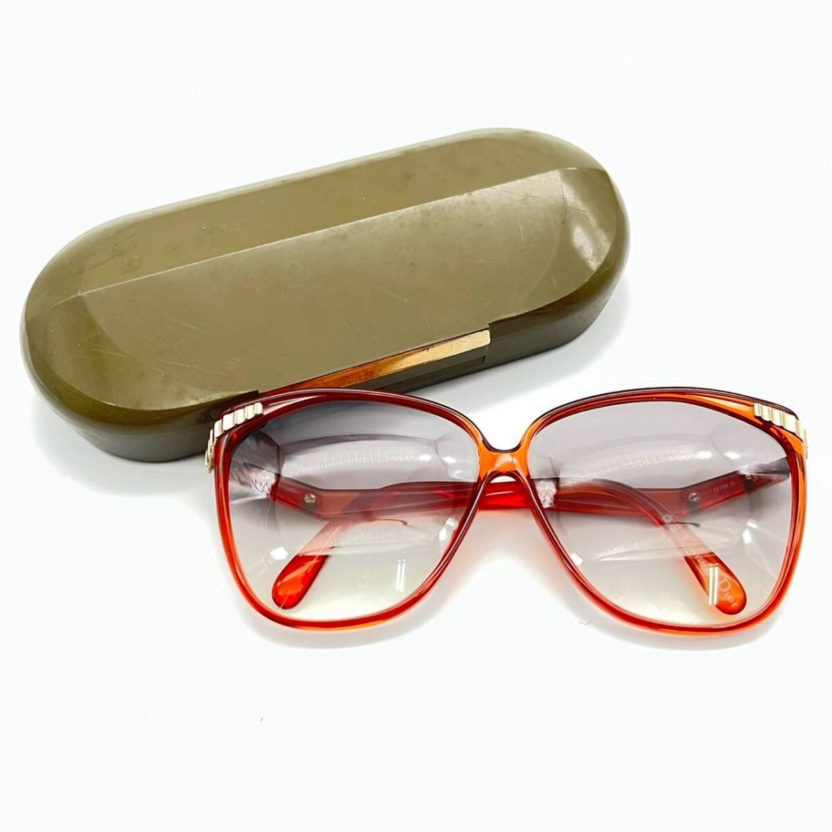 SW0407-9-3 Christian Dior クリスチャンディオール サングラス 2279A 30 オレンジブラウン ケース付属 ドイツ製 H5.5 W14 D13 60サイズ