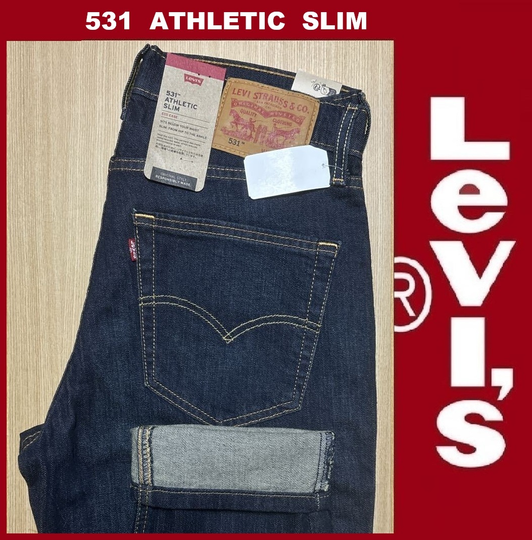 W30 ★ 新品 LEVI'S 531 SLIM ★ リーバイス アスレチック スリム 濃紺 ストレッチ デニム パンツ ジーンズ 85494-0117 