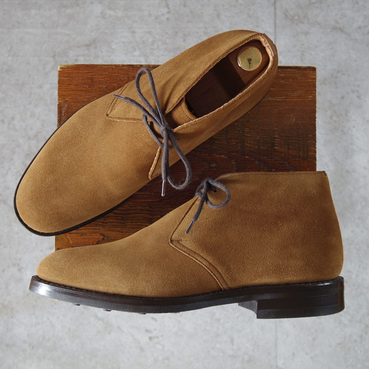 ★極美品★チャーチ 85F/UK8.5【定価￥160,600-★ダイナイトソール/RYDER 3】81ラスト/チャッカブーツ/スエード/茶/Church's★o108-9