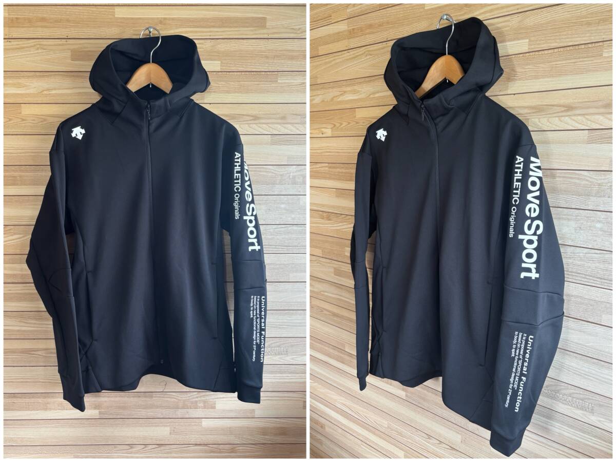 #セール★サイズ L★DESCENTE デサント MOVE SPORT ムーブスポーツ 保温 防風 秋冬 冬 ストレッチ スウェット パーカー ジップ ブラック 黒