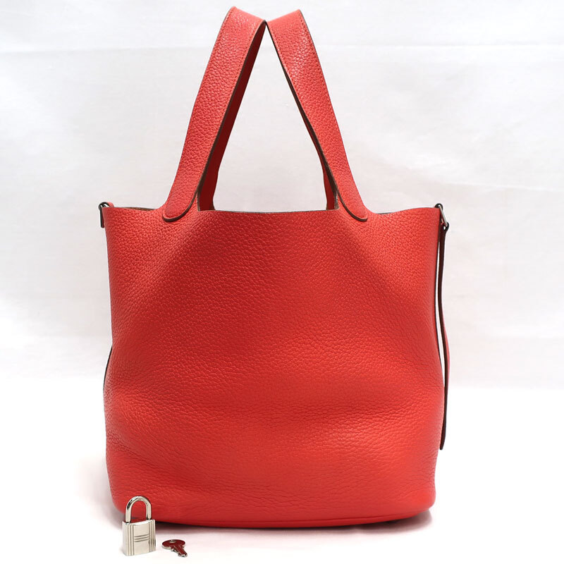【美品】HERMES／エルメス　ピコタンロックMM　トリヨンクレマンス　ローズジャイプール　□R刻印　ハンドバッグ　700090151