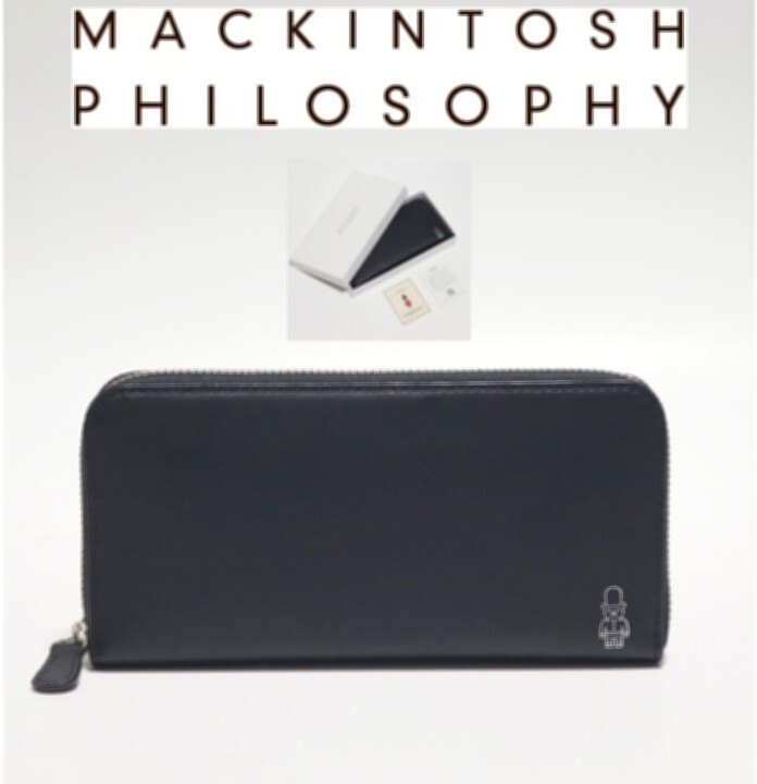 新品箱付き【マッキントッシュフィロソフィー】バッキンガムベア ラウンドファスナー長財布 黒 v7814 プレゼントにも最適