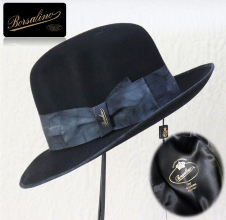 77,000円新品タグ付き【ボルサリーノ】QUALITA SUPERIORE ラビット ファーフェルトハット 58 黒 v7751