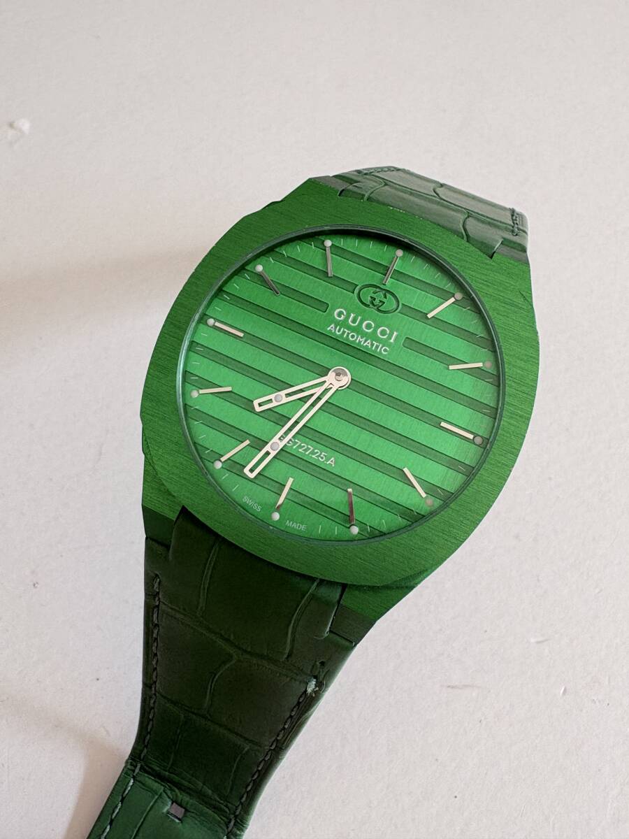 希少品 GUCCI 25H グッチ初の自社ムーブメント【GG727.25.A】アルミニウムケース YA163325 