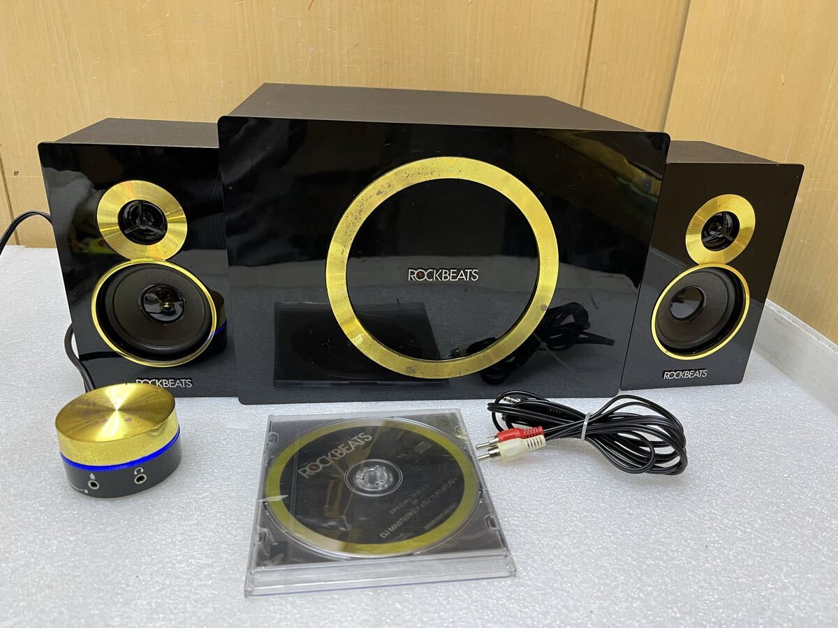U010965 ROCKBEASTS アンプ内蔵スピーカー CRS-3500 音響機器 2.1ch 出音確認済み(一つ接触不良) 現状品　1114