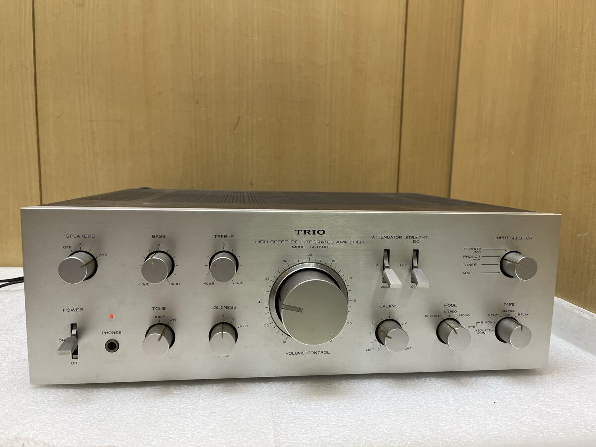 U011145 TRIO トリオ プリメインアンプ KA-8100 ステレオアンプ 昭和レトロ 出音確認済み　ガリあり　現状品　1120