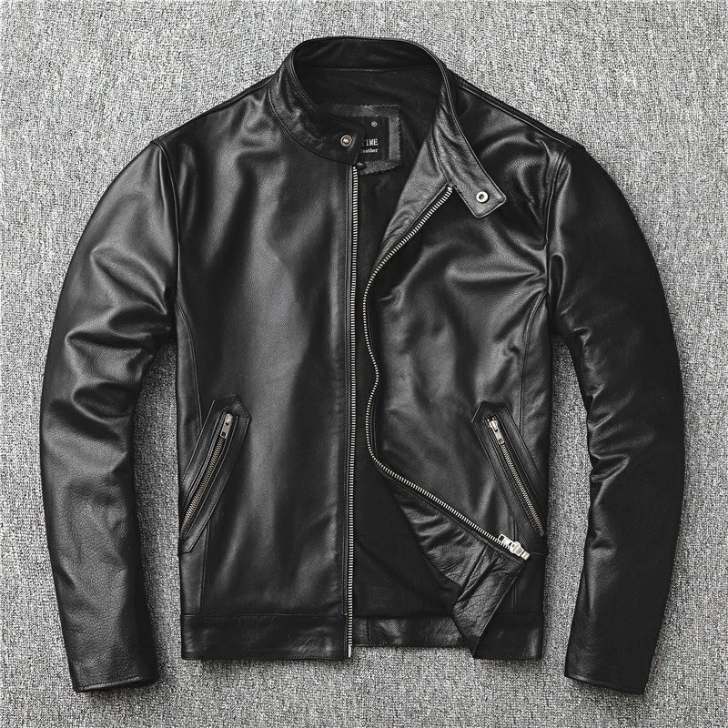 S~5XLサイズ選択可 新品本革 牛革 バイクジャケット バイクウェア 革ジャンメンズライダース レザー 黒 