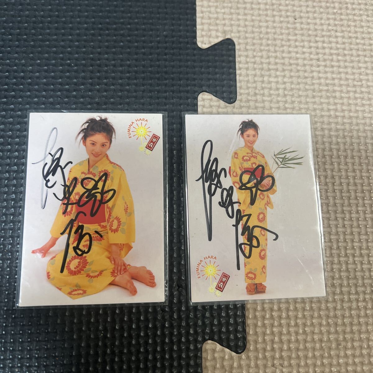 原史奈　トレカ 直筆サインカード2枚セット①