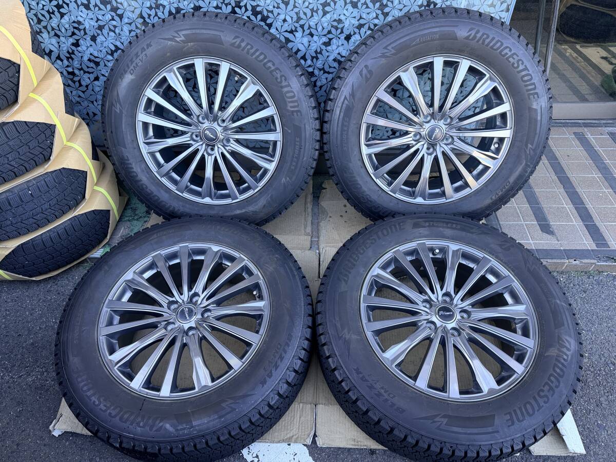 SIBILLA 18インチ 7.5J +52 114.3 5穴/BS ブリザック DM-V3 235/65R18 2021年製 4本セット #638-2
