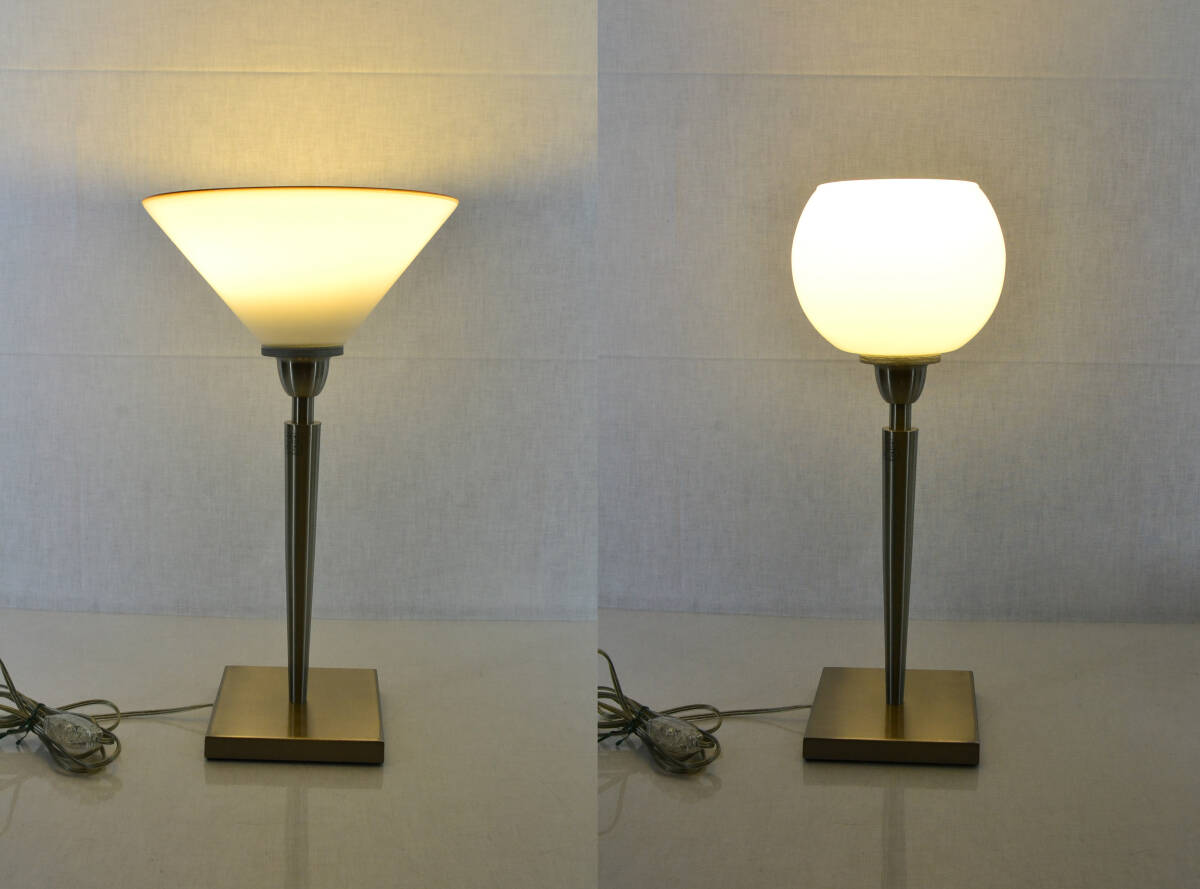 スタンド式ランプ 遠藤照明 EF-4451F 室内用照明 床置きライト ガラス製ランプシェード2種付(球形/三角錐オリジナルではない) 中古品