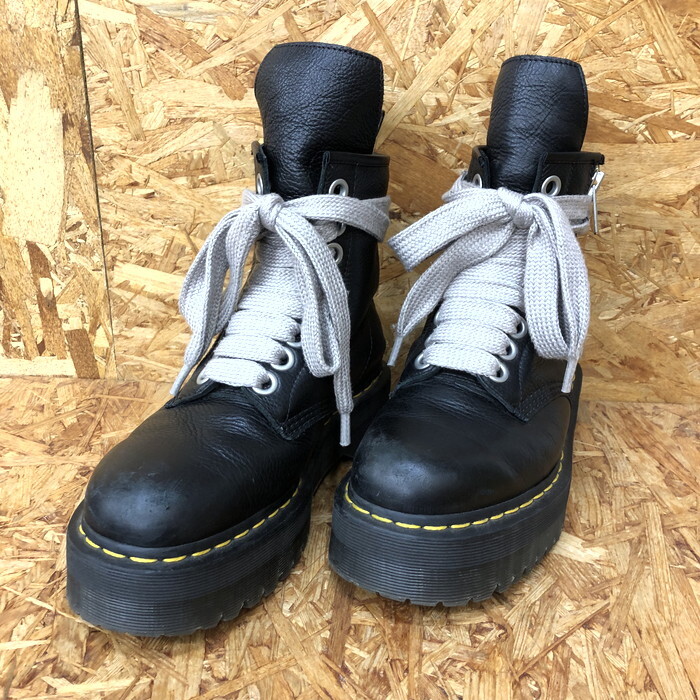 ドクターマーチン リックオウエンス メンズ 8ホールブーツ ブラック 表記サイズUK8 [jgg]