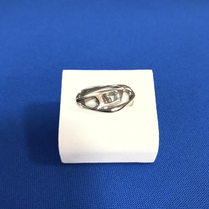 DIESEL オーバルD メンズ 片耳用 スタッドピアス シルバー メタルスチール DX1411040 [jgg]