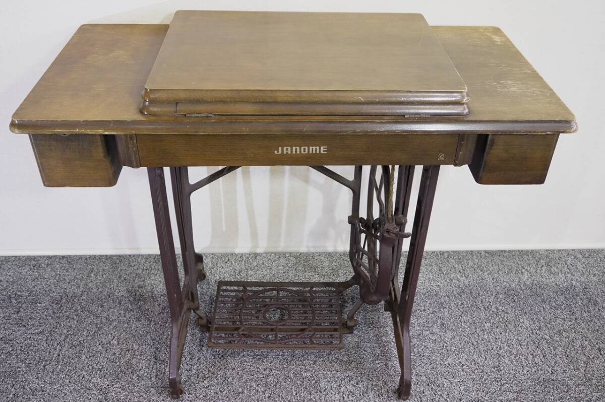 【レトロ・アンティーク】JANOME ジャノメミシン HA1-102型 木製 足踏みミシン 昭和レトロ @5806