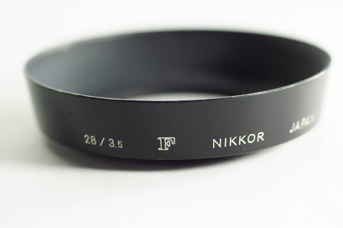 RBGF12『並品』 Nikon 28 ／3.5 （大文字「F」刻印） NIKKOR 銘 ニコン 28mm用 初期メタルフード